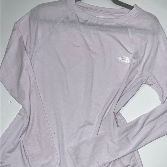 The North Face Tops - The North Face Pale Lavender Long Sleeve Logo Tee